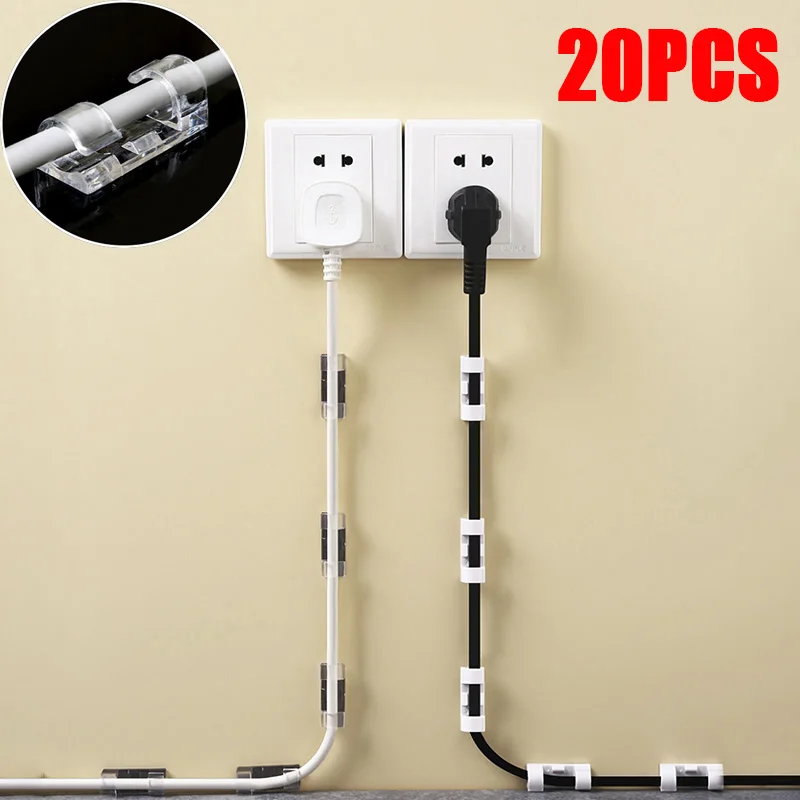 Cord-Holder Clips Cable-Organizer Workstation-Wire Bobbin-Winder Manager Data-Line Desktop