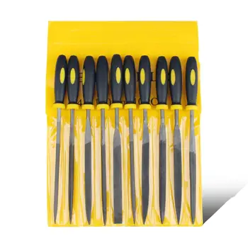 

10pcs Metalworking Steel Needle Files Set Assorted 140/160/180mm Flat Warding Square Triangular Round Half-Round File Tool