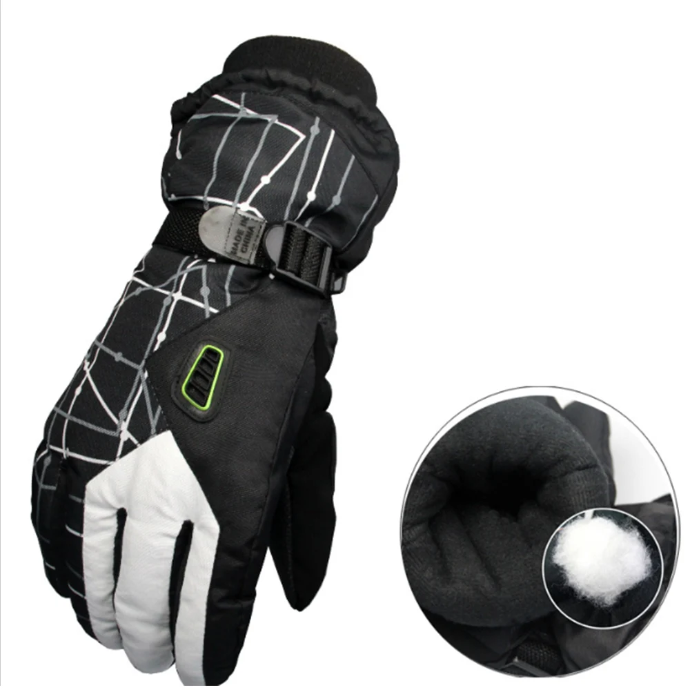 Зимние лыжные перчатки, водонепроницаемые теплые перчатки с подогревом для мужчин, мужские теплые утолщенные уличные Зимние перчатки для верховой езды, полный палец 1151401