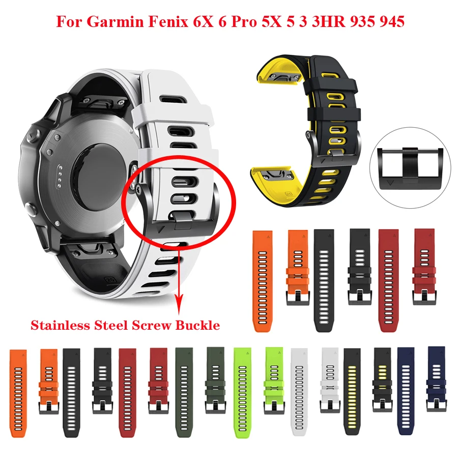 26 мм 22 силиконовый быстросъемный ремешок для Garmin Fenix 6X Pro 5X 3 3HR Easyfit часов 6 Watch |