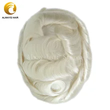 6 дюймов парик Супер тонкая кожа Плотность волос индийские человеческие волосы парики человек свободный стиль ультра тонкая кожа мужские волосы протезирование