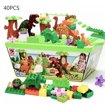

40pcs Building Blocks Plastic Kids Toys Jurassic Dinosaur Park World Figure