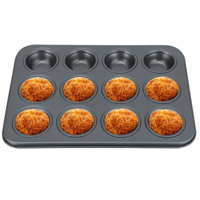 

12/24 Cups DIY Baking Tools Non-stick Steel Cupcake Mold Egg Tart Baking Tray Dish Muffin Cake Mould Biscuit Pan Bakeware