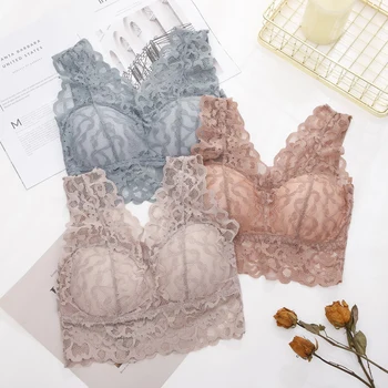 

Women Seamless Lace Bra Full Coverage Bralette With Removable Pads Wide Shoulder Strap NYZ Shop