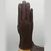2021 New Sheepskin Women Leather Simple Gloves Fashion Warm Winter Glove Genuine Leather Hand Warmer Femme Brown mittens