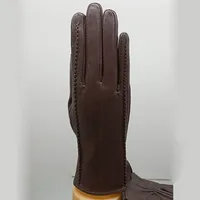 2021 New Sheepskin Women Leather Simple Gloves Fashion Warm Winter Glove Genuine Leather Hand Warmer Femme Brown mittens