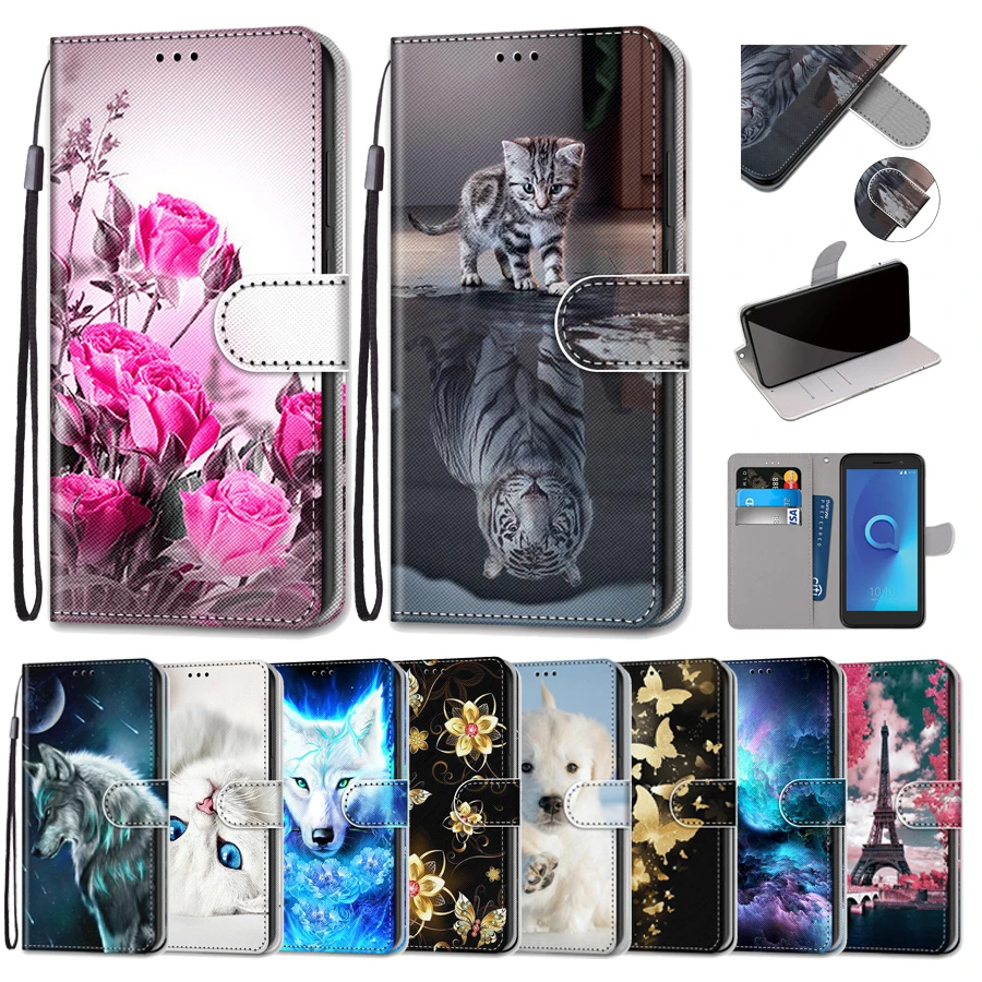 Флип-чехол для телефона Xiaomi Redmi 7A кожаный чехол Xiomi с кошкой цветком подставкой