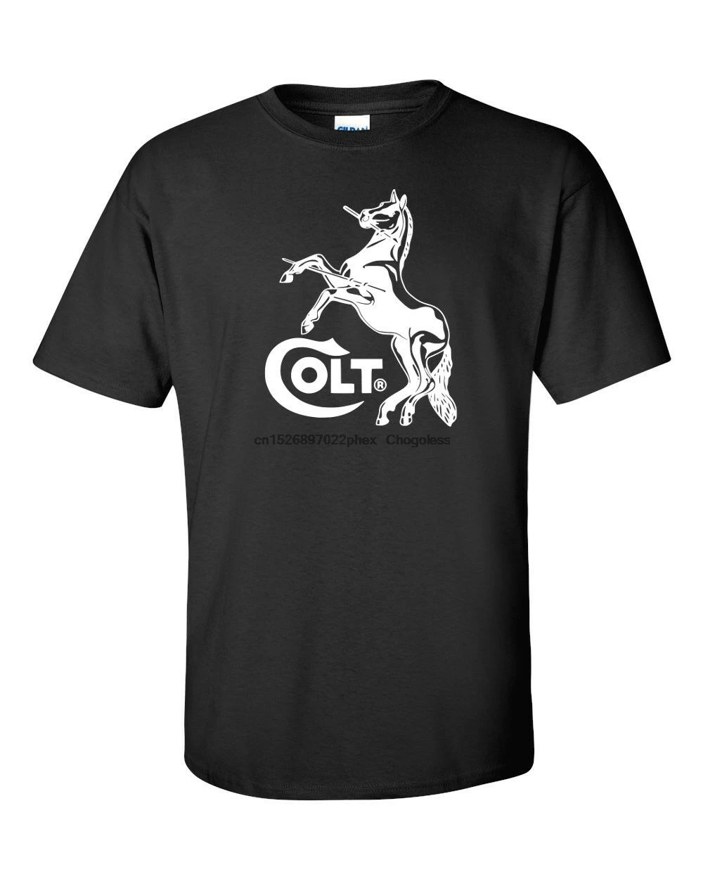 Футболка с белым логотипом Colt Horse новинка футболка для пистолетной винтовки