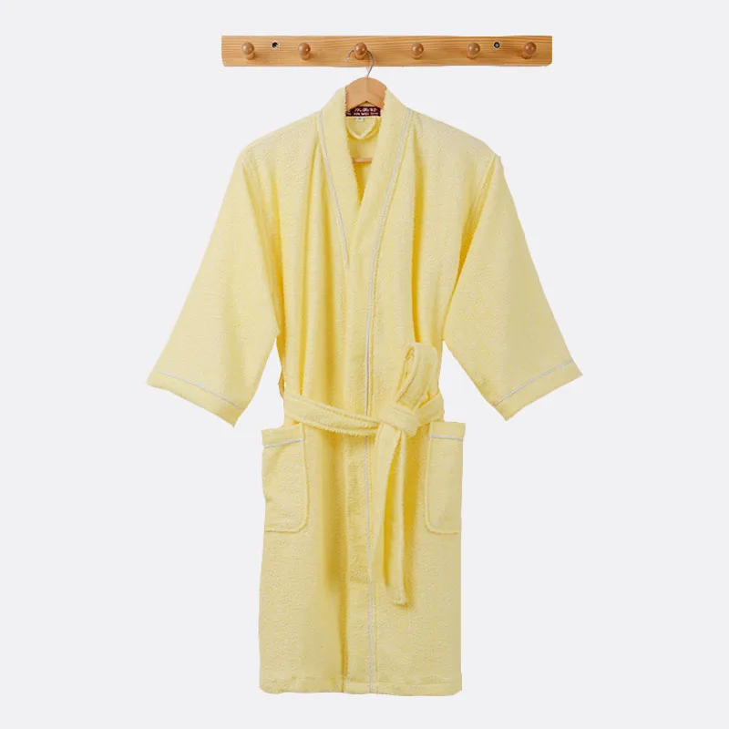 Summer Cotton Bathrobe Towel Terry Robe Lovers Hotel Robe Solid Men's Robe Soft Sleeprobe Male&Female Casual Homewear Summer