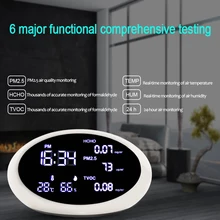 Air Quality Monitor PM2.5 Detector Gas Analyzer Air Analyzer HCHO TVOC Test Instrument Monitor Temperature Humidity Meter