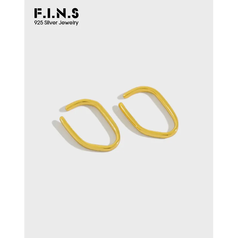 F.I.N.S стерлингового серебра клипсы для ушей штабелируемые модные простые манжеты