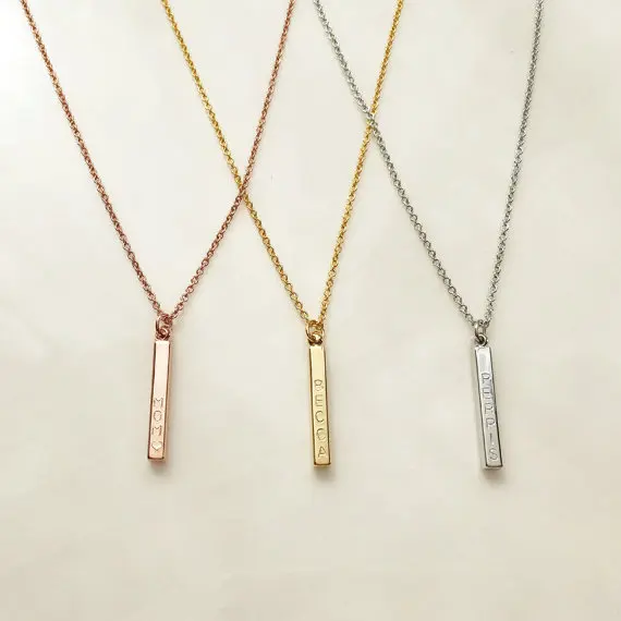 FYN99 FY Jewelry Special Gift Custom Name Vertical Bar Necklace Personalized Pendant Mothers Day | Украшения и аксессуары