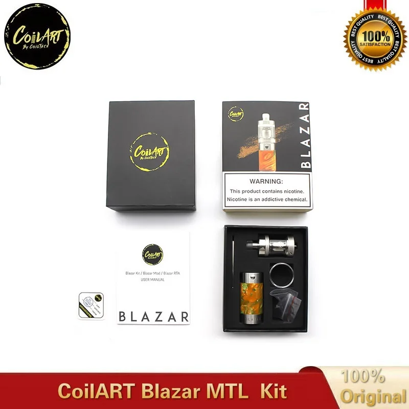 Новый оригинальный CoilART Blazar комплект MTL смоляный механический мод с 4 мл баком для