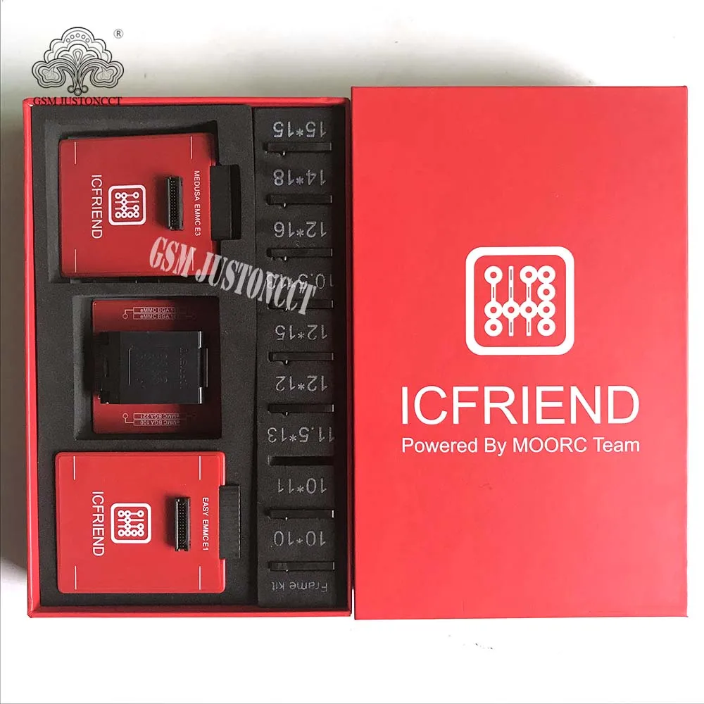 

MOORC ICFRIEND High Speed E-MATE E MATE PRO EMMC ICs-eMMC 13 in 1 BGA with Easy jtag plus,UFI Box,MEDUSA Pro,ATF Box,Riff Box