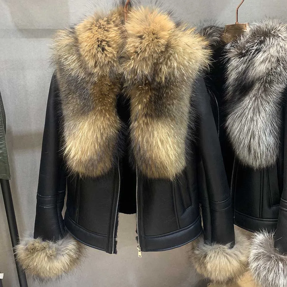 Natural Raccoon Новое поступление, женские Куртки из натуральной кожи, зимние теплые пальто из натурального меха енота и лисы, S7653 - Цвет: Natural Raccoon