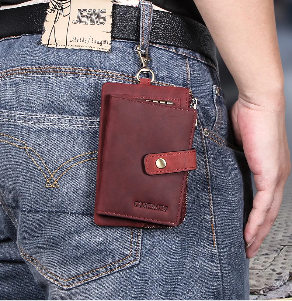 Мужские кошельки, Rfid карта, ID, сумка для денег, сумка для ключей, унисекс, на молнии, мужской короткий, натуральная кожа, многофункциональный, поперечное сечение, кошелек