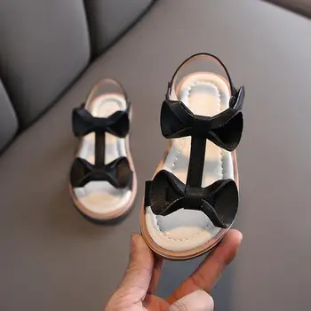 

Toddler Summer Shoes For Girls Soft Leather Baby Girls Princess Shoes Bow Beach Sandals Fashion Girls Sandals Size 21-30