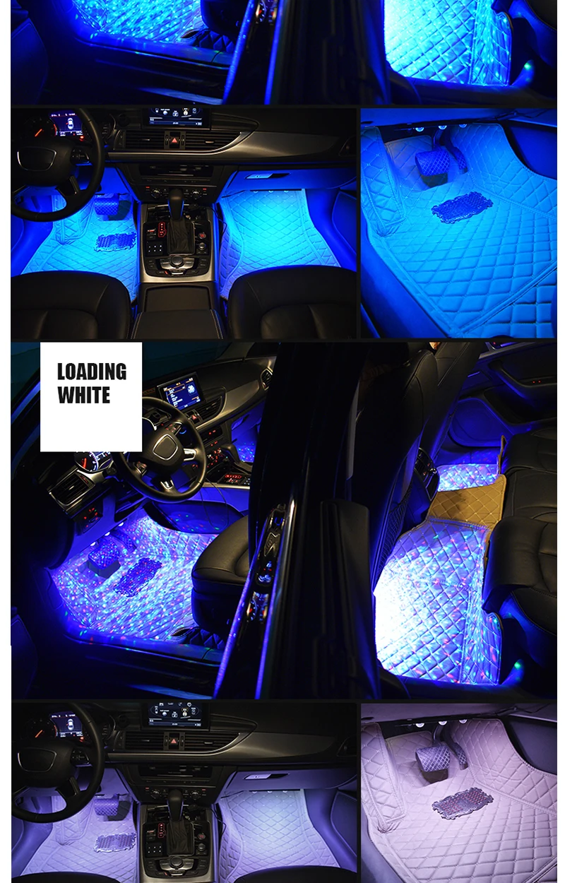 12 В Автомобильный светодиодный светильник s интерьерная лампа для окружающей среды Универсальный Автомобильный RGB декоративный светильник декор для автомобилей полосы лампы аксессуары