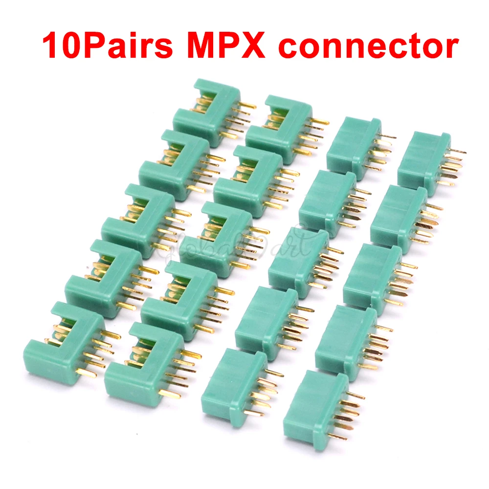 10 Pairs Mpx Connector Plug Rc 24k Connector Goldplated Aeromodelling Field Accessories For Rc