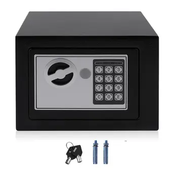 

Solid Steel Electronic Safe Box With Digital Keypad Lock 4.6L Mini Lockable Jewelry Storage Case Safe Money Cash Storage Box