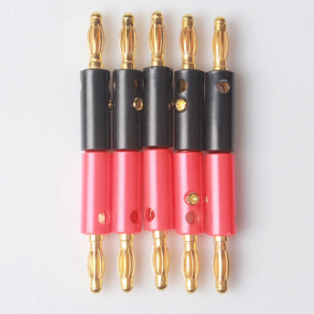 

10pcs/lot Banana Plug 4mm Gold Plated Audio Speaker Wire Cable Screw Banana Plug Connector Gold Plating Low Frequency Terminal