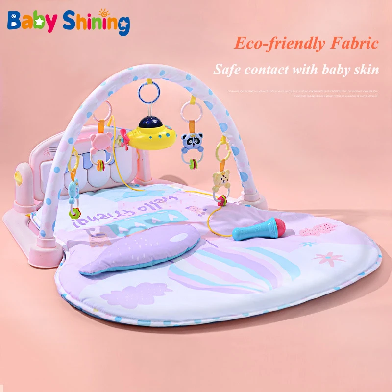  Baby Shining Baby Piano Fitness Rack 0-18 Months Game Blanket Eco-friendly Baby Detachable Activity