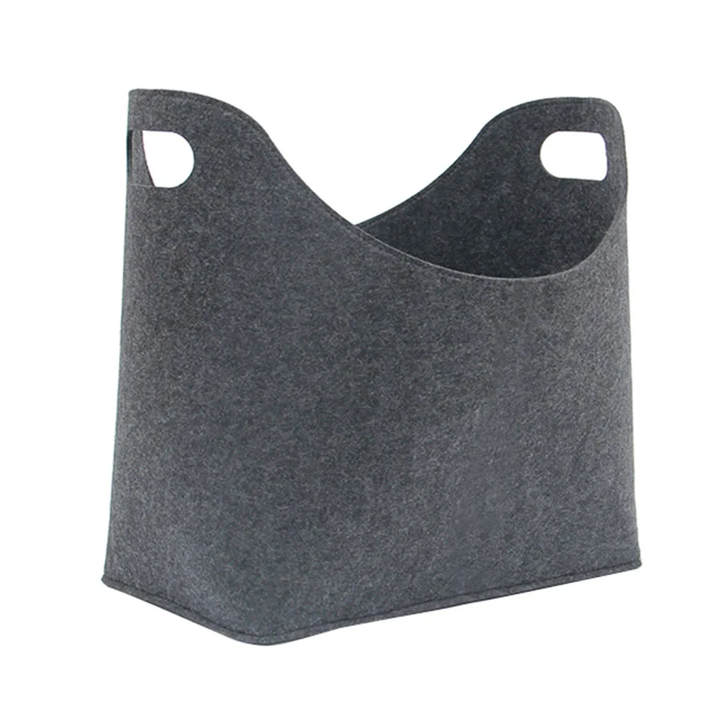 Laundry Holder Firewood Toy Book Foldable Felt Hamper Bag Home Storage Basket