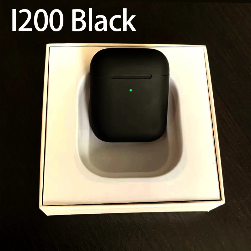 

Original i200 TWS Black mini Bluetooth 5.0 Headsets 1:1 air 2 Replica smart sensor Wireless stereo earbuds Charging Earphones