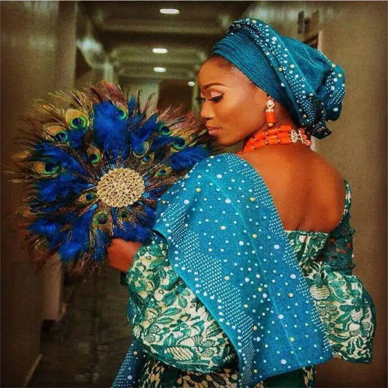 ASO OKE тяжелые качественные африканские головные уборы со множеством камней и