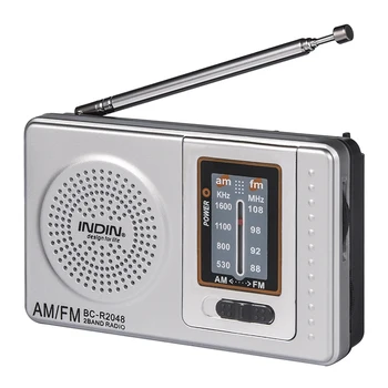 

Portable Radio AM/FM Receiver Universal Pocket radio Built in Speaker Mini Portable Pocket Radio Telescopic Antenna Receiver