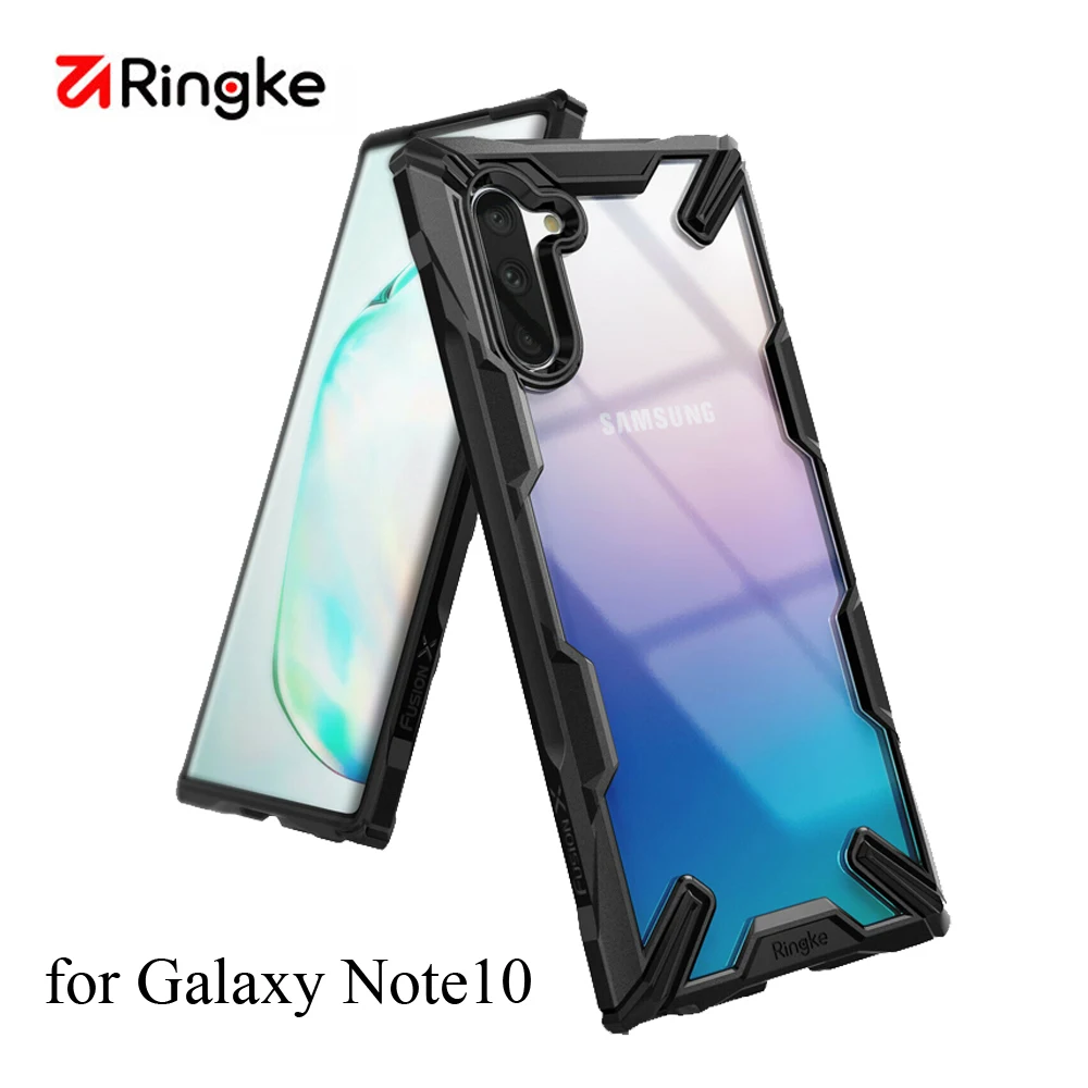 Чехол Ringke Fusion X для Galaxy Note 10 прозрачный жесткий чехол из ТПУ с амортизацией задней