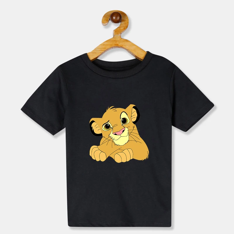 Летняя повседневная детская футболка Ulzzang Street Kawai The Lion King с принтом хлопковая