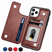 Rétro PU Étui En Cuir Flip Pour iPhone 12 Mini 11 Pro Max XS Multi Porte-Cartes Pour iPhone X 6 6s 7 8 Plus SE 2 Couverture