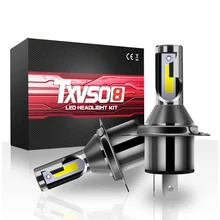 

2Pcs H4 LED Headlights Mini lampada 9003 HB2 Bulbs High Power High/Low Beam Car LED Headlight 36W 7200LM 6000K White Auto Lamp