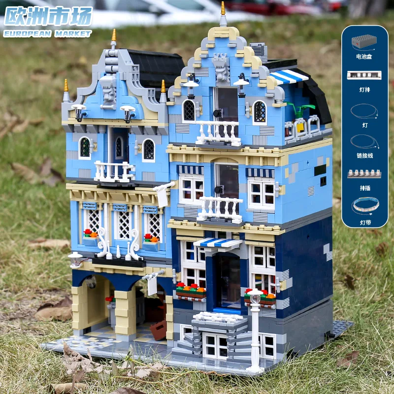 Mould King 16020 MOC Factory City Street European Market Model Compatible 10190 Building Toys Educational Blocks Kids | Игрушки и хобби