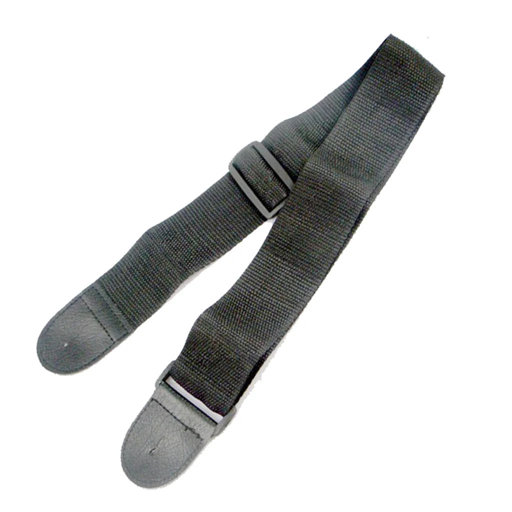 Black Nylon Guitar Strap Belt with 2pcs Mushrooms Head Strap Lock for Acoustic Folk Guitar