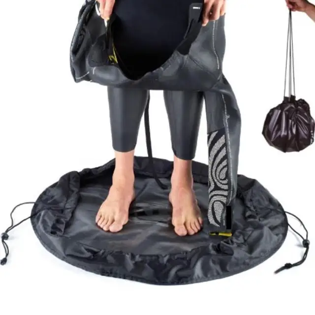 US $5.20 Waterproof Beach Bag Pouch Sports Polyester Mat Surfing Diving Suit Storage Wetsuit Black Carry Pac