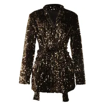 Женский основной куртка Женский длинный рукав однотонный СВОБОДНЫЙ Модный блесток Клубная одежда Вечерние жакет, кардиган, кофта тонкий прохладный Женский жакет