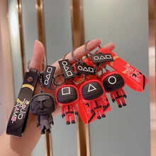 

2021 Li Zhengjae 456 Figures Mask Keychain 3D PVC Toys Doll Key Ring Car Backpack Pendant Key Chains Friend Kids Christmas Gift
