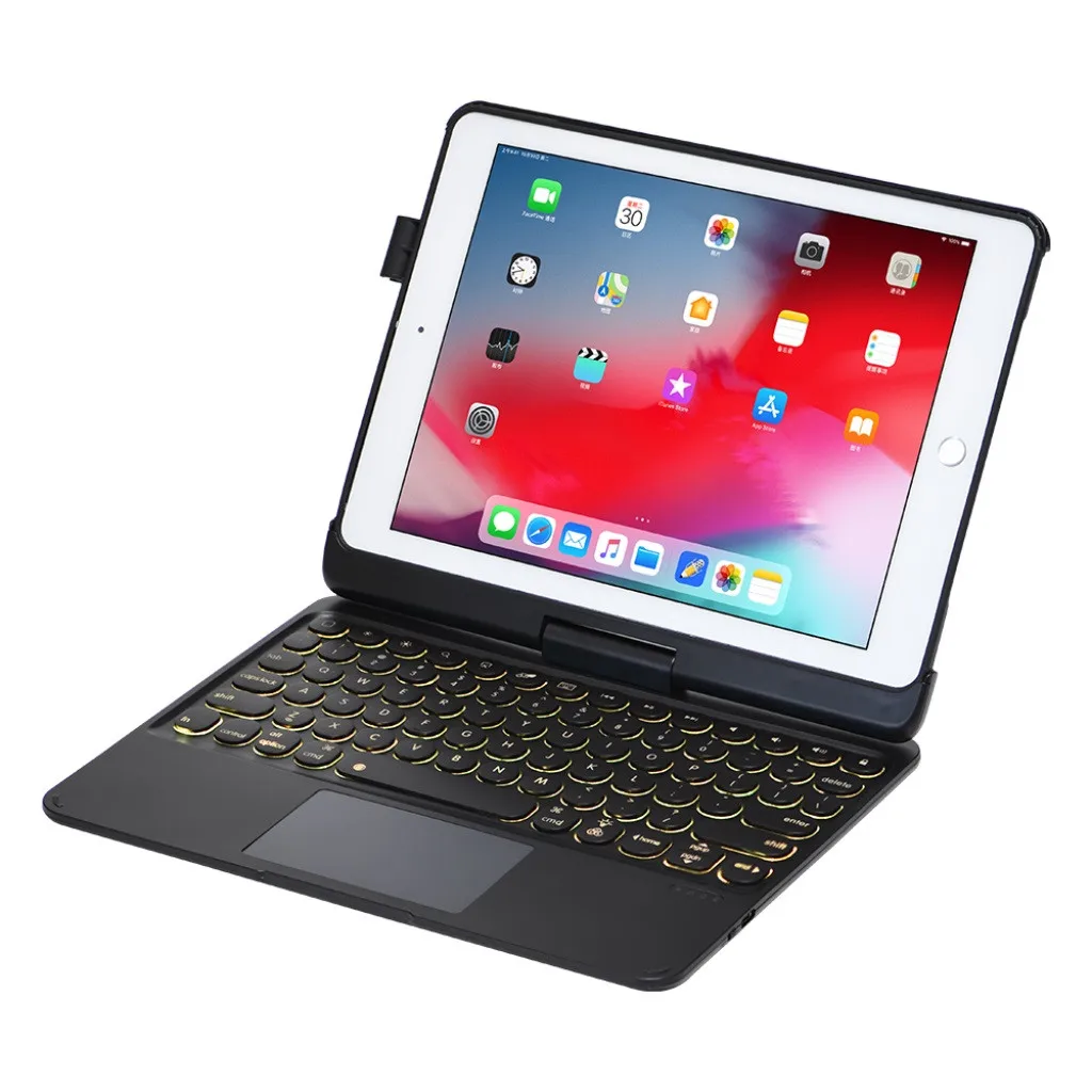 20% для iPad/pro9.7/air2 вращающаяся на 360 ° цветная подсветка Bluetooth клавиатура чехол Чехол тонкий кожаный чехол с подставкой