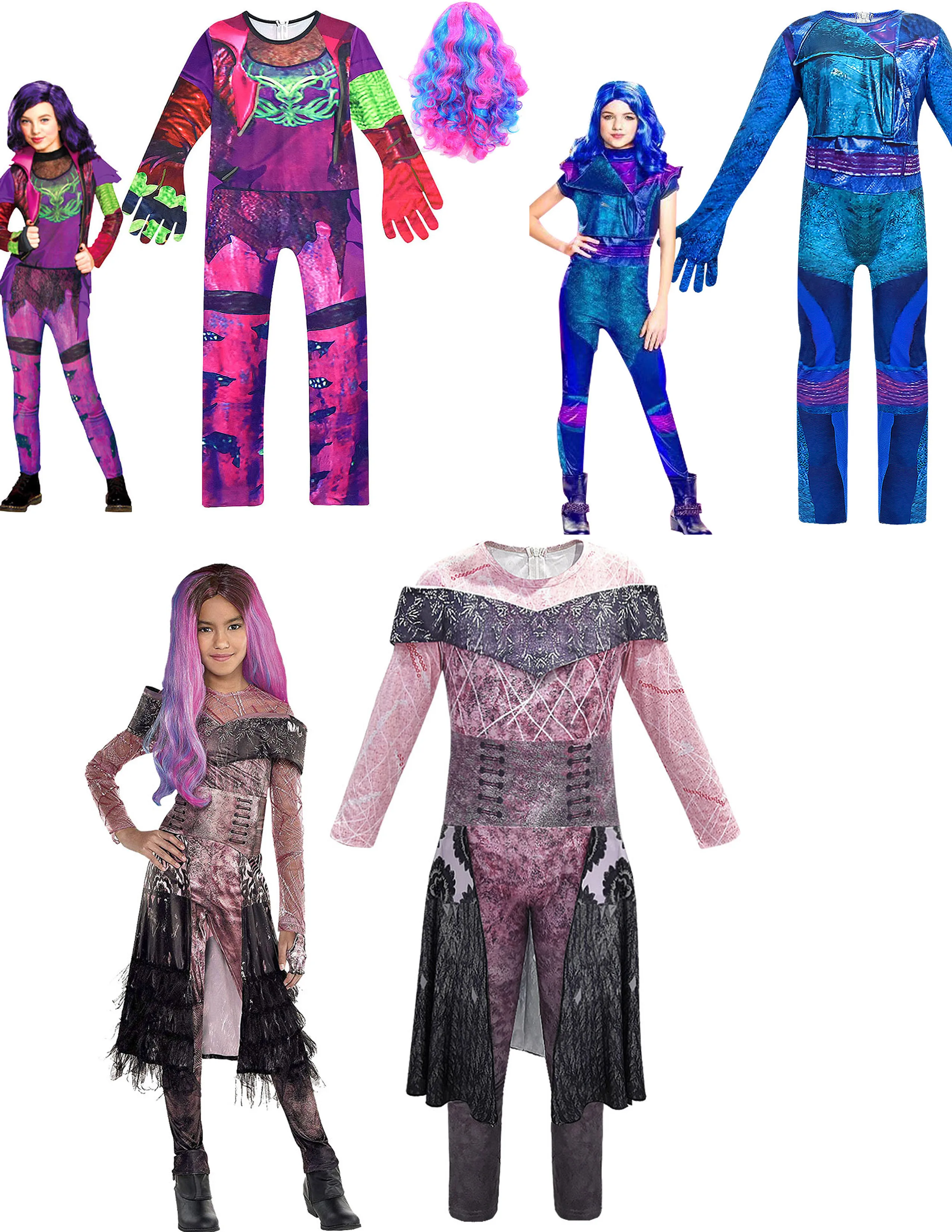

2021 new Descendants 3 peripheral game one-piece romper Halloween costume performance costume cosplay suit kids clothes girls