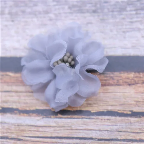 gray 10 шт. шифоновый 3d имитирующий поддельный цветок DIY ремесло поставки головной убор гирлянда крафтинг Декор материалы швейная одежда аксессуары - Цвет: gray