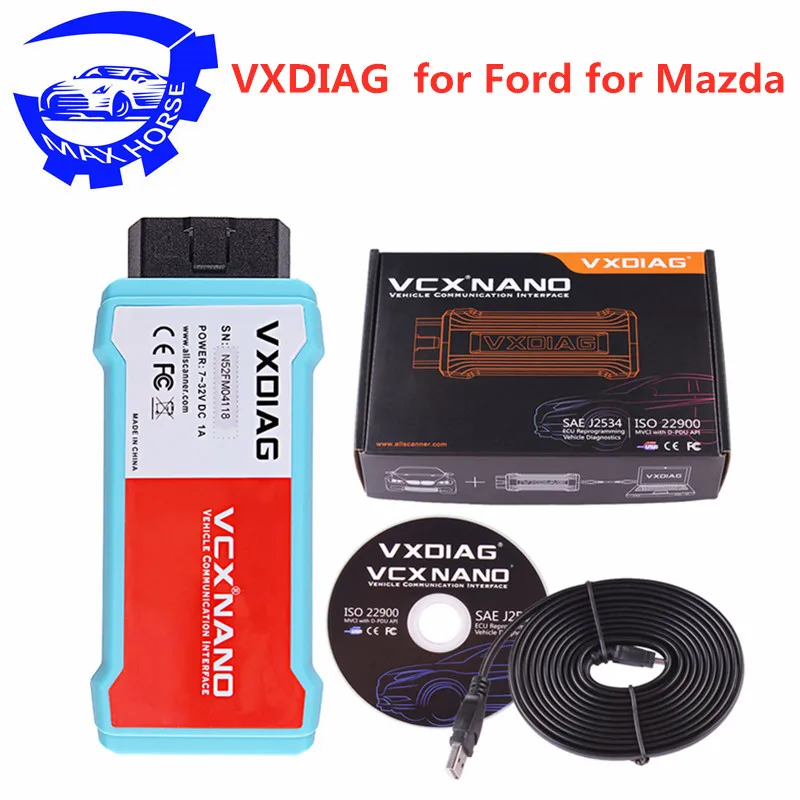 Горячая Новинка! VXDIAG VCX NANO для Ford для Mazda 2 в 1 с IDS V109 лучше, чем VCM II для FORD Бесплатная доставка