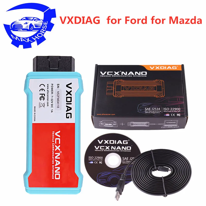 Автомобильный диагностический инструмент VXDIAG VCX NANO OBD2 с USB/Wi Fi для Ford и Mazda 2 в 1 IDS V112