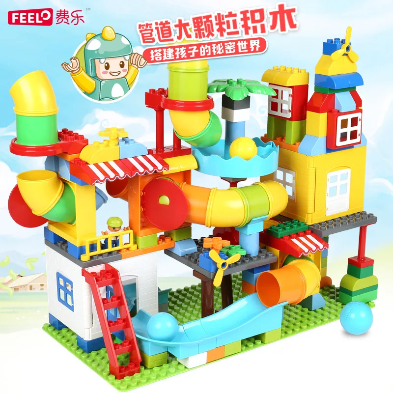 

Large Particles Educational Inserted Building Blocks High Compatible Flexible Pipeline Building Blocks GIRL'S And BOY'S Toy Gift