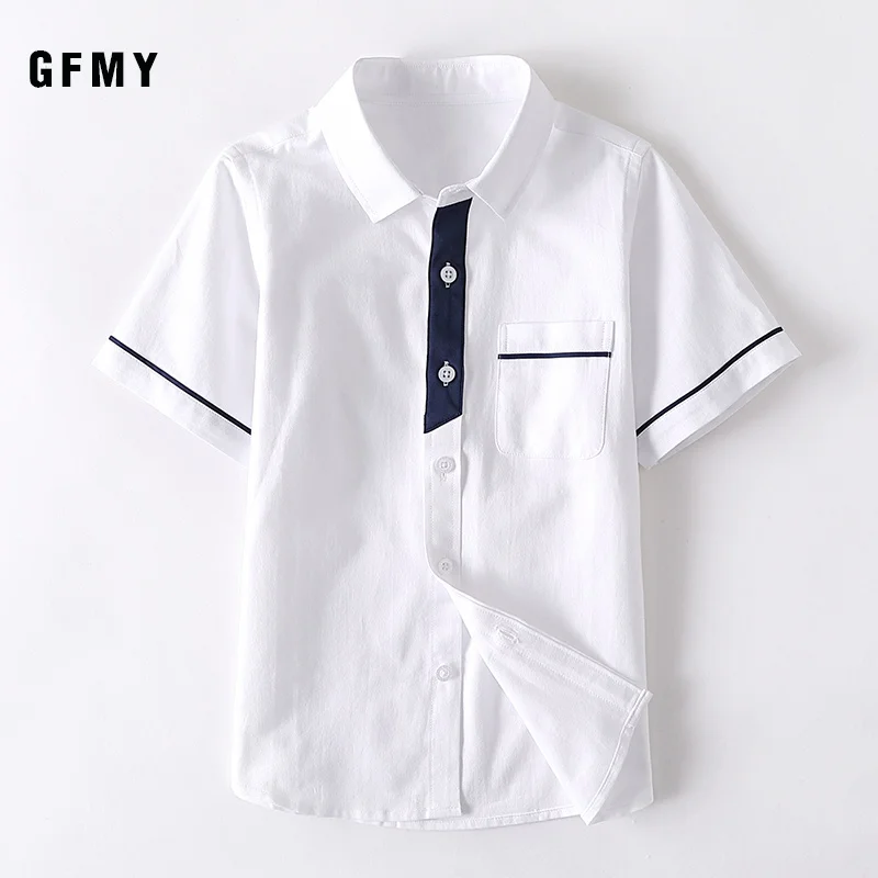 GFMY Kids Boy Shirts Clothes Solid Color 3-11Y Baby Shorts Sleeve Shirt Summer Tops Tees Shirts Children Cotton Blouse boys short sleeve shirts