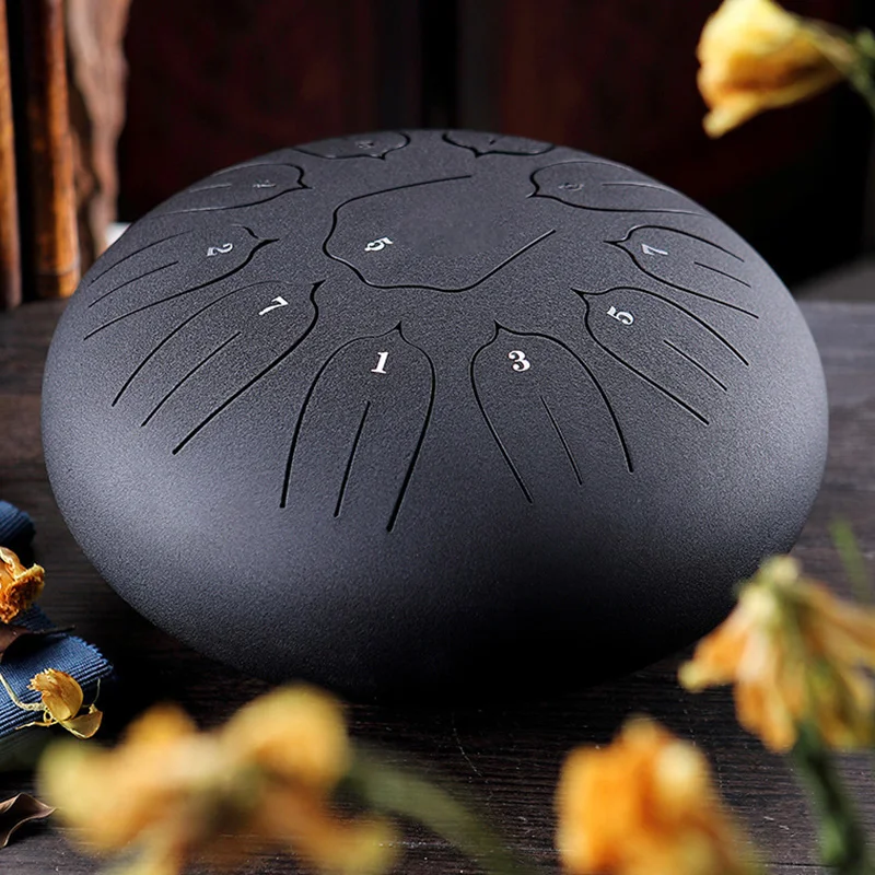 matte black 6in 8 тон Сталь язык барабан C Ключ ударный инструмент Handpan барабана с молотки C55K по доступной цене - Цвет: matte black