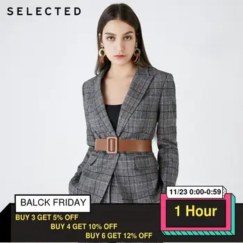 

SELECTED Women's Woolen Plaid Temperament Wool Blazer S|419472508
