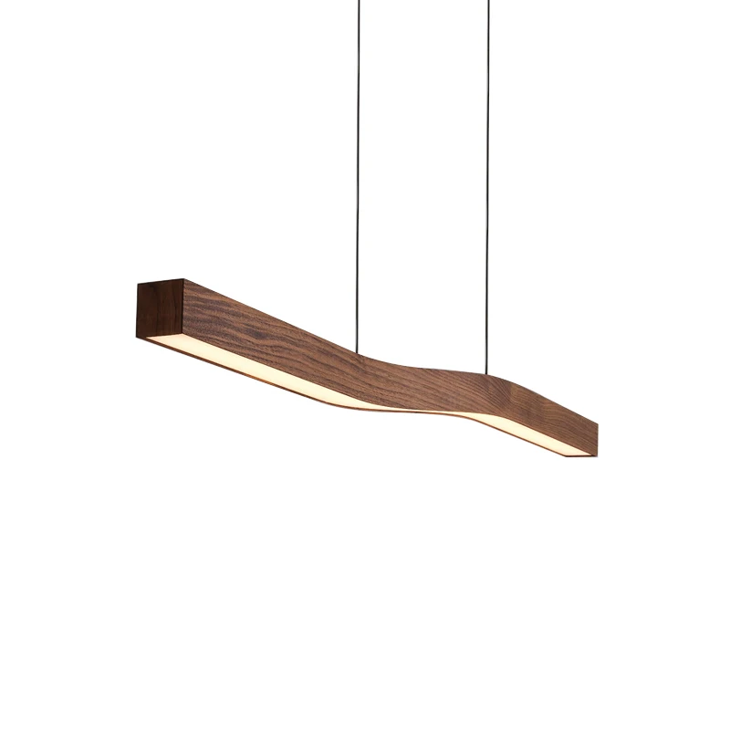Suspension scandinave bois horizontale longue Lampe LED Suspendue en Bois au Design Nordique Moderne Luminaire D coratif d Nik Id al