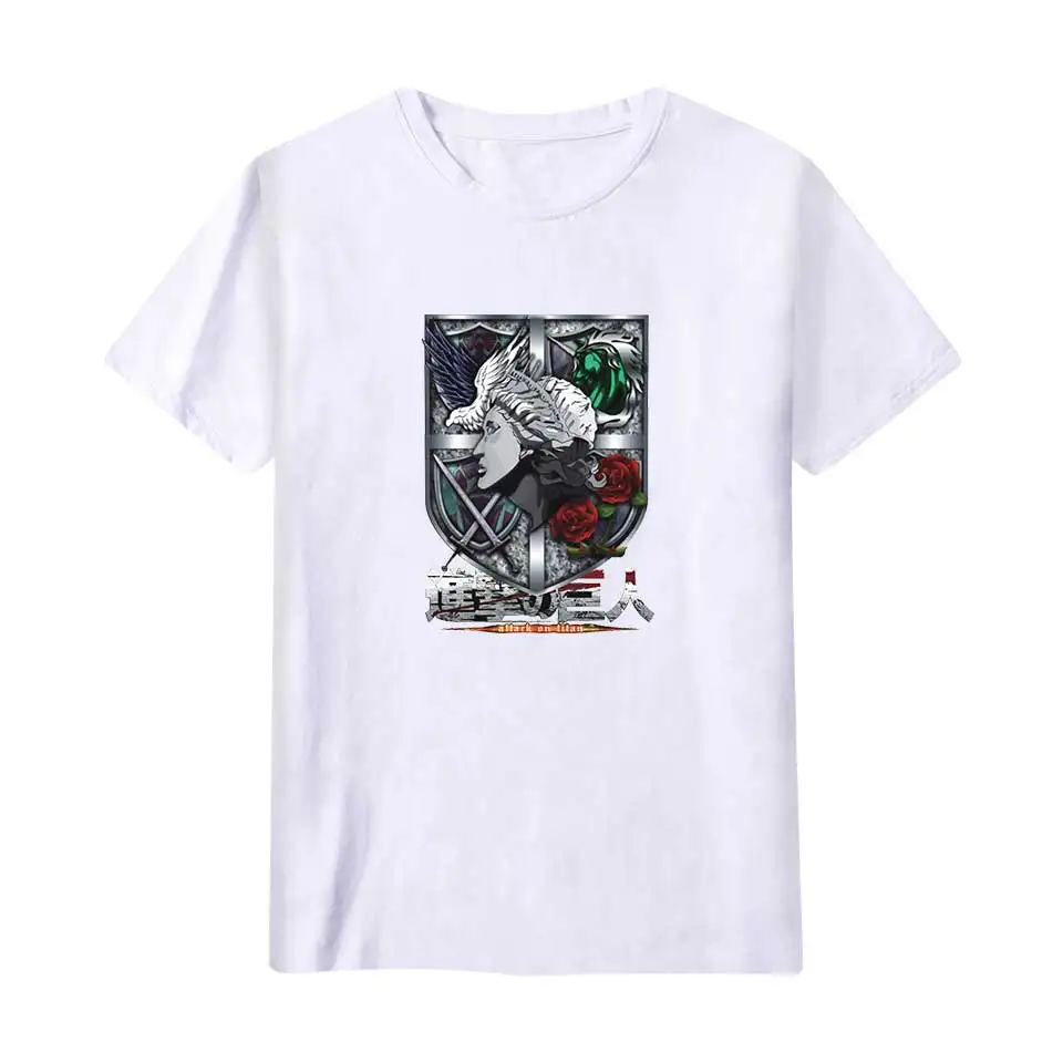 Attack on Titan t shirt anime plus size tops tees summer mens short sleeve tshirt cartoon streetwear t-shirt boys clothes | Мужская